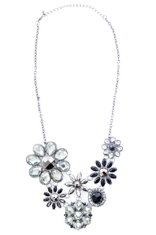 CRYSTAL FLORAL STATEMENT NECKLACE