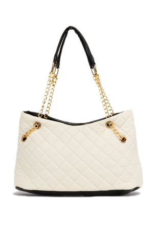 SMALL CHAIN HANDLE QUILTED HANDBAG