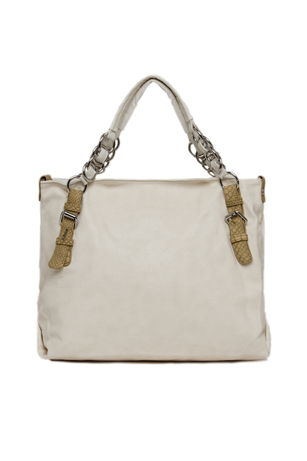 Tan Strap Ring Detail Handbag