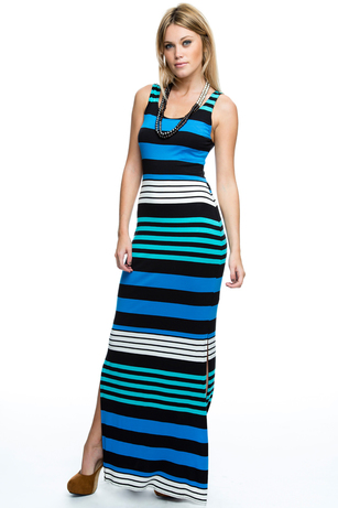 Bold Striped Maxi Dress 